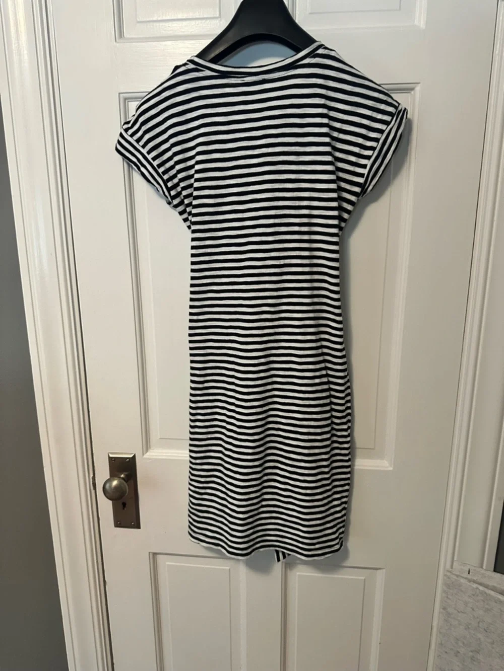 J. Crew Black & White Striped Tie-Waist Mini Dress - XXS